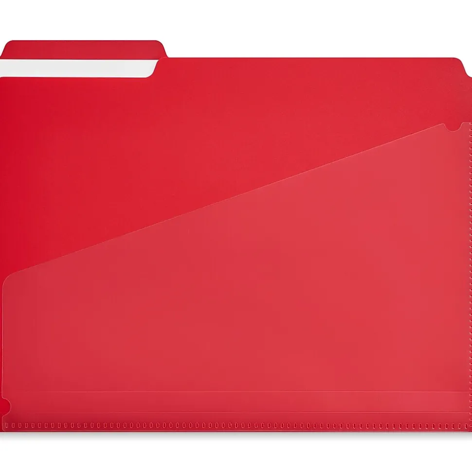 Staples File Folder, 1/3-Cut Tab, Letter Size, Plastic, Assorted Colors, 30/Box (ST62541)