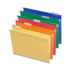 Staples® Heavy Duty Bright Colored Hanging File Folders, 1/5-Cut Tab, Letter Size, Assorted Colors, 25/Box (ST875411-CC)