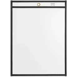 Staples Heavy Weight Stitched Job Ticket Holder, 8.5" x 11", Clear, 25/Pack (17700)