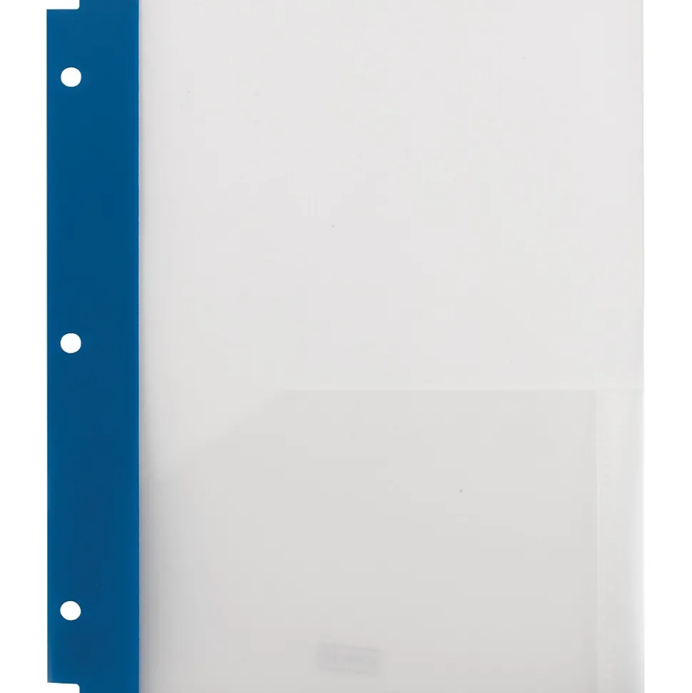 Staples 3-Hole Punched 2-Pocket Portfolio Folder, Frosted Navy (26176)
