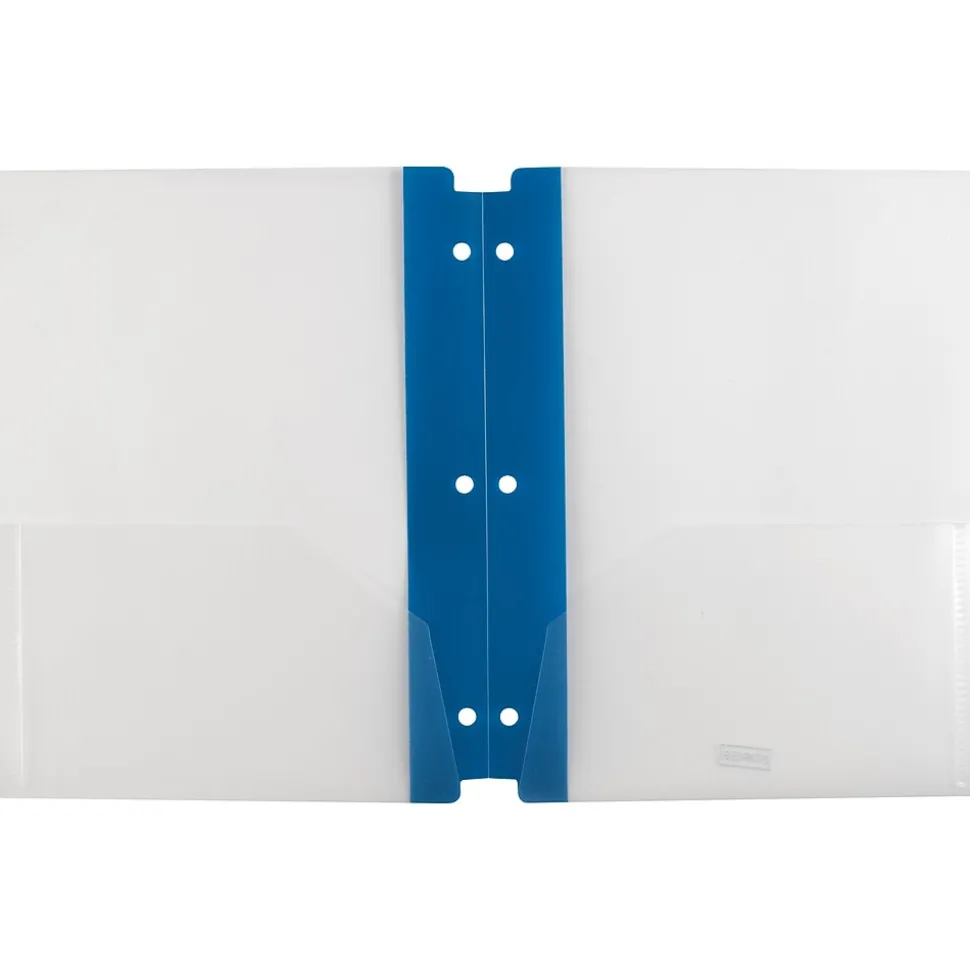 Staples 3-Hole Punched 2-Pocket Portfolio Folder, Frosted Navy (26176)