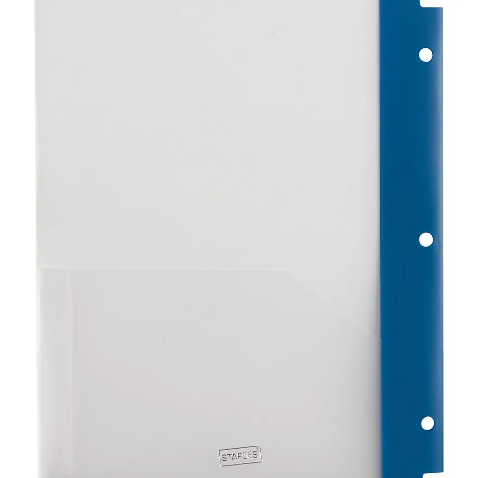 Staples 3-Hole Punched 2-Pocket Portfolio Folder, Frosted Navy (26176)