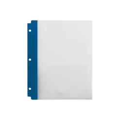 Staples 3-Hole Punched 2-Pocket Portfolio Folder, Frosted Navy (26176)