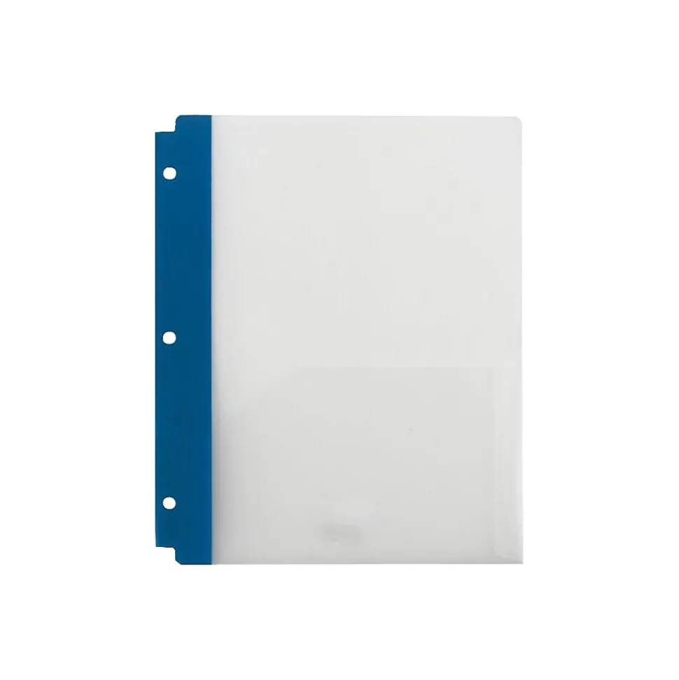 Staples 3-Hole Punched 2-Pocket Portfolio Folder, Frosted Navy (26176)