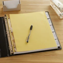 Staples Large Tab Insertable Paper Dividers, Clear 5 Tab, Buff (13486/11110)