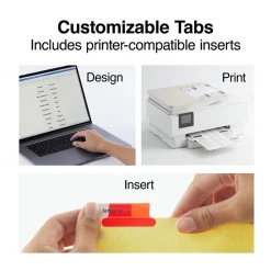 Staples Large Tab Insertable Paper Divider, 8 Tabs, Buff with Assorted-Color Tabs, 4 Sets (13517/14483)