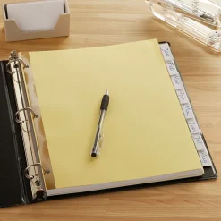 Staples Large Tab Insertable Paper Divider, 8 Tabs, Buff with Clear Tabs, 4 Sets (13516/14482)