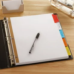 Staples Large Tab Insertable Dividers, 5-Tab, Assorted Colors (13489/11121)