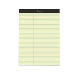 Staples Notepad, 8.5" x 11.75", Law Ruled, Canary, 100 Sheets/Pad, Each (ST57348)