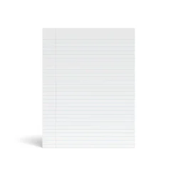 Staples Notepad, 8.5" x 11" (US letter), Wide Ruled, White, 50 Sheets/Pad, Dozen Pads/Pack, 6 Packs/Case (TR57334CT)
