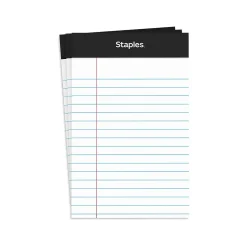 Staples® Perforated Mini Legal Writing Pads - Narrow Ruled, 3.5" x 2.5", White, 3/Pack (10871)