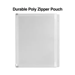 Staples Poly Zipper Pouch, 3-Hole Punched, Clear (ST26190-CC)