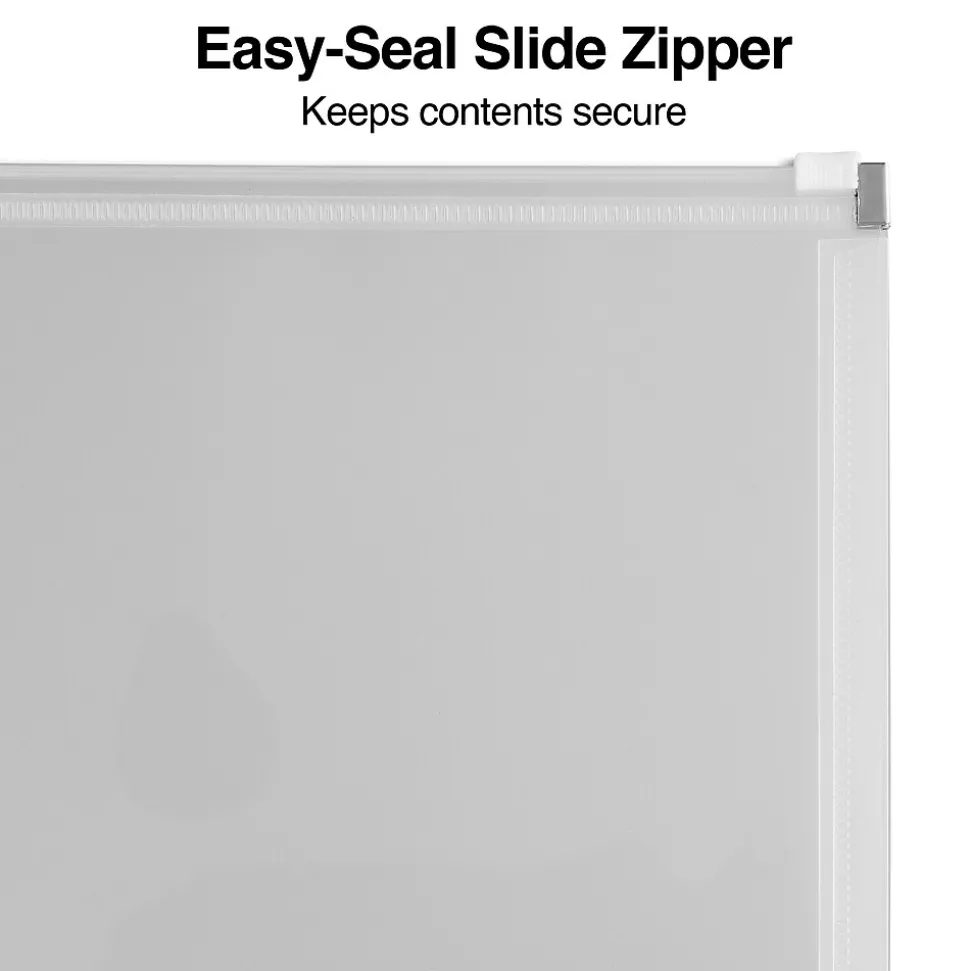 Staples Poly Zipper Pouch, 3-Hole Punched, Clear (ST26190-CC)