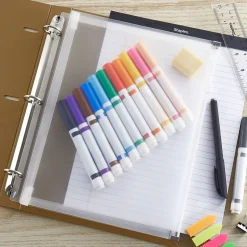 Staples Poly Zipper Pouch, 3-Hole Punched, Clear (ST26190-CC)