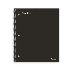 Staples Premium Poly 5-Subject Notebook, 8.5" x 11", College Ruled, 200 Sheets, Black (ST58317)