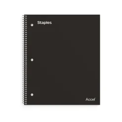 Staples Premium 1-Subject Notebook, 8.5" x 11", College Ruled, 100 Sheets, Black (ST20950D)