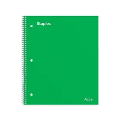 Staples® Premium 1-Subject Subject Notebooks, 8.5" x 11", College Ruled, 100 Sheets, Green, 12/Carton (ST51451CT)