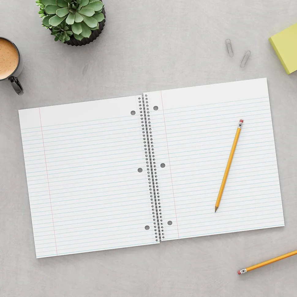 Staples® Premium 3-Subject Subject Notebooks, 8.5" x 11", College Ruled, 150 Sheets, Red (TR58361M-CC)