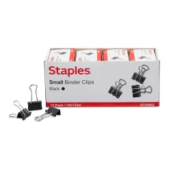 Staples Small Binder Clips, Small, Black, 2304/Carton (32002)