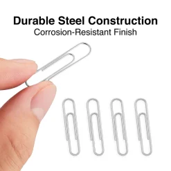 Staples Smooth Paper Clips, Silver, 100 Clips/Pack, 10/Pack(A7026607/72377)