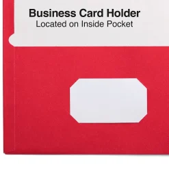 Staples Smooth 2-Pocket Paper Folder, Red, 25/Box (27532-CC)