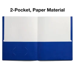 Staples Smooth 2-Pocket Paper Folder, Electric Blue, 25/Box (27534-CC)