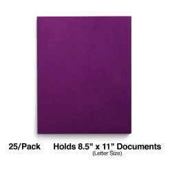 Staples Smooth 2-Pocket Paper Folder, Purple, 25/Box (27536-CC)