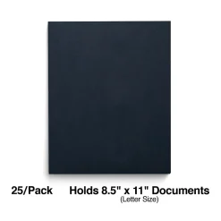 Staples Smooth 2-Pocket Paper Folder, Navy, 25/Box (27539-CC)