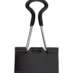 Staples® Soft Grip Binder Clips, 1 1/4" Width, 5/8" Capacity, Black, 12/Pk