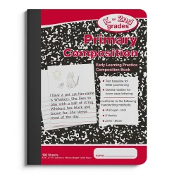 Staples 1-Subject Composition Notebooks, 7.5" x 9.75", Primary Ruled, 100 Sheets, Black/Red (42079C)