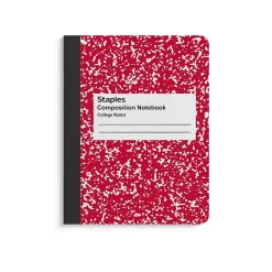 Staples 1-Subject Composition Notebooks, 7.5" x 9.75", College Ruled, 100 Sheets (ST55063C)