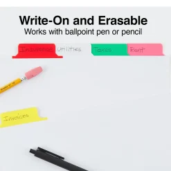 Staples Write-On Dividers, 5-Tab, Assorted Colors, 4/Pack (13509/23176)