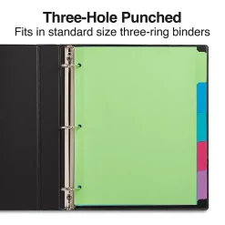 Staples Write-On Dividers, 5-Tab, Assorted Colors (13512/23180)