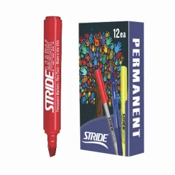 Stride StrideMark Tank Permanent Marker, Chisel Tip, Red Ink, 12/Box (22003)