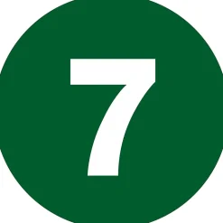 Tape Logic 2" Circle "7" Number Label, Dark Green, 500/Roll