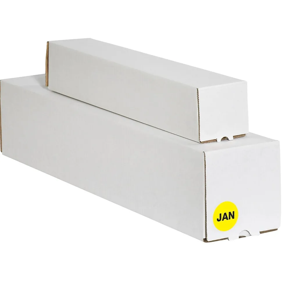 Tape Logic 2" Circle "JAN" Months of the Year Label, Fluorescent Yellow, 500/Roll