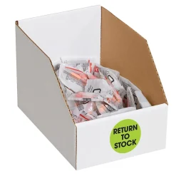 Tape Logic 2" Circle "Return To Stock" Label, Fluorescent Green, 500/Roll