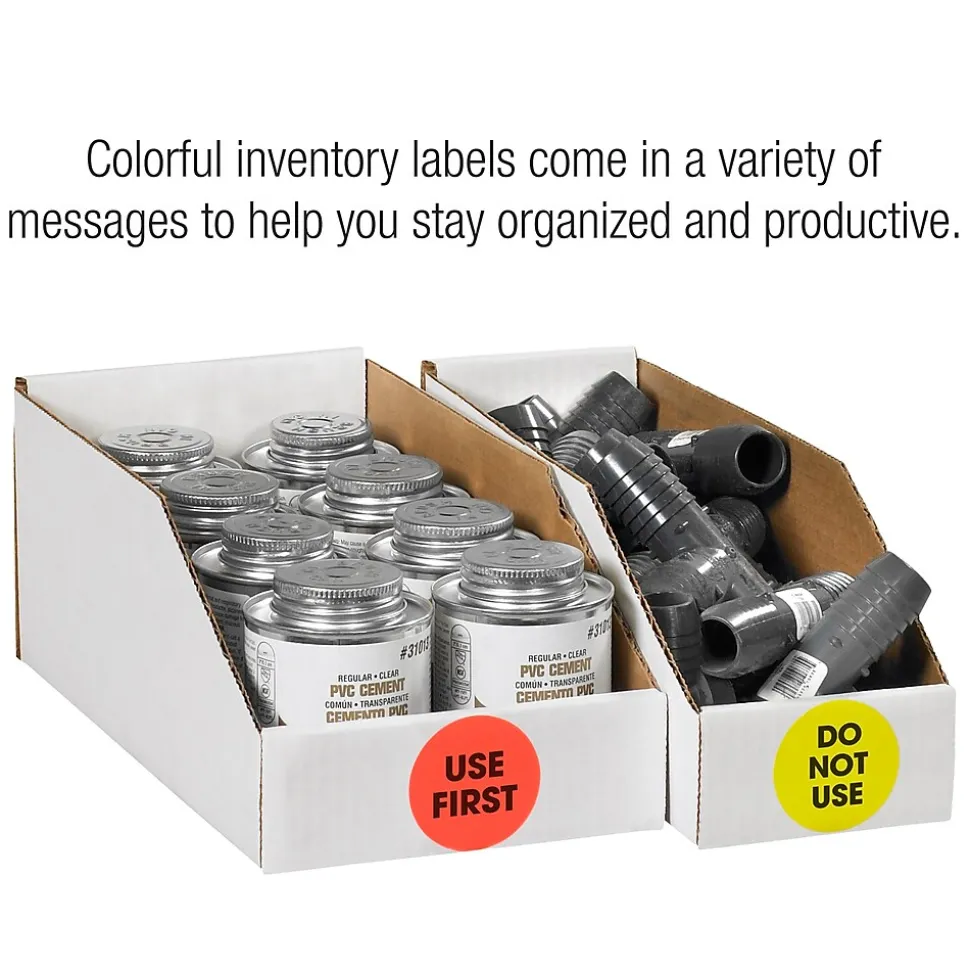 Tape Logic 2" Circle "Return To Stock" Label, Fluorescent Green, 500/Roll