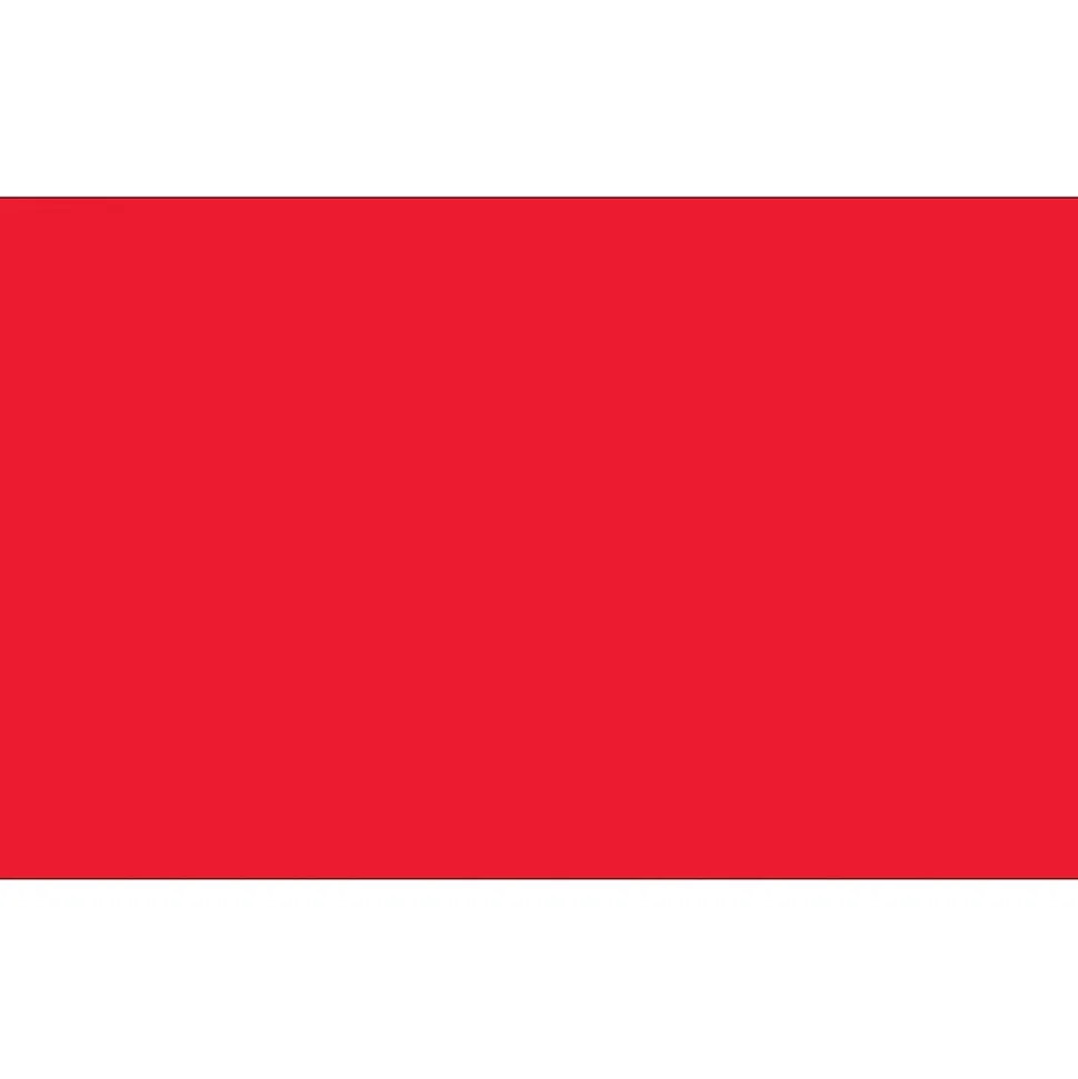 Tape Logic 5" x 3" Rectangle Inventory Label, Fluorescent Red, 500/Roll