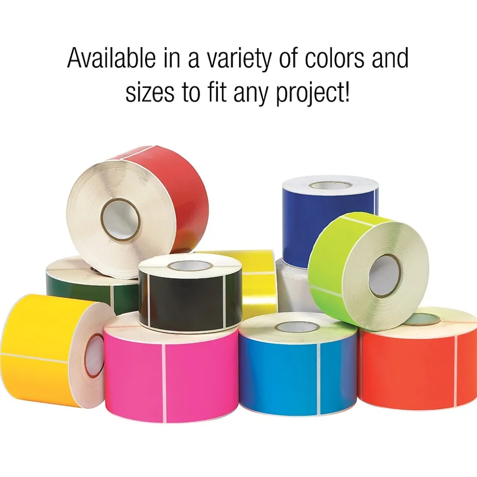 Tape Logic 5" x 3" Rectangle Inventory Label, Fluorescent Red, 500/Roll