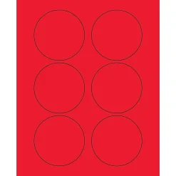 Tape Logic Fluorescent Circle Laser Labels, 3", Fluorescent Red, 600/Case (LL195RD)