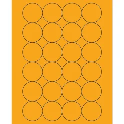 Tape Logic Fluorescent Circle Laser Labels, 1 2/3", Fluorescent Orange, 2400/Case (LL196OR)