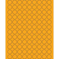 Tape Logic® Fluorescent Circle Laser Labels, 3/4", Fluorescent Orange, 10800/Case (LL190OR)