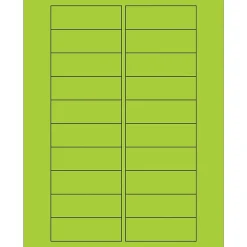 Tape Logic Rectangle Laser Labels, 3" x 1", Fluorescent Green, 2000/Case (LL174GN)