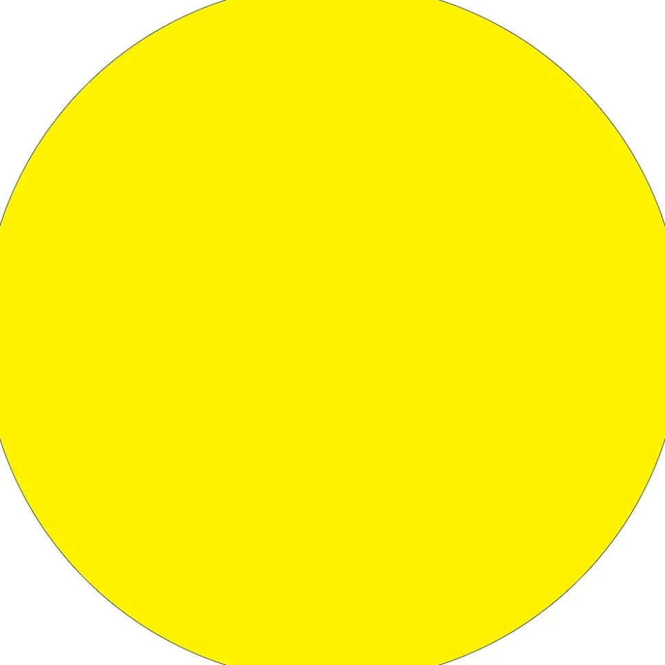 Tape Logic Removable Labels, 2" Circle, Fluorescent Yellow, 500 /Roll (DL1390FY)