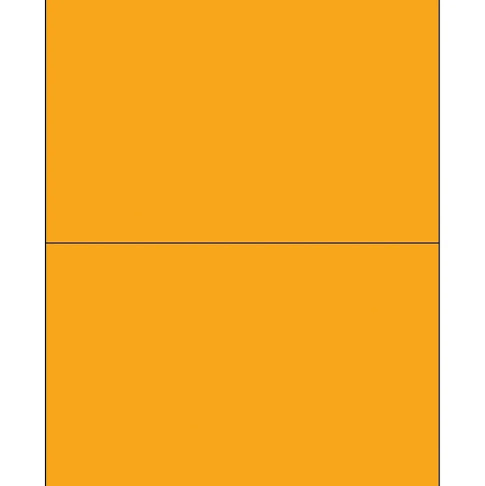 Tape Logic® Removable Rectangle Laser Labels, 8 1/2" x 5 1/2", Fluorescent Orange, 200/Case (LL415OR)