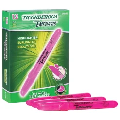 Ticonderoga Emphasis Fluorescent Highlighter, Chisel Tip, Pink (X47066)
