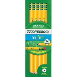 Ticonderoga My First Ticonderoga Pre-Sharpened Wooden Pencil, 0.7mm, #2 Medium Lead, Dozen (X33312X)