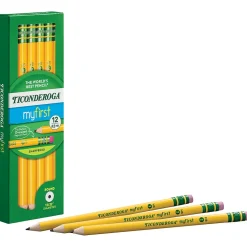 Ticonderoga My First Ticonderoga Pre-Sharpened Wooden Pencil, 0.7mm, #2 Medium Lead, Dozen (X33312X)