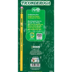 Ticonderoga The World's Best Pencil Wooden Pencil, 2.2mm, #2 Soft Lead, 72/Pack (33904)